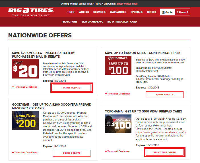 Big O Tires Coupons